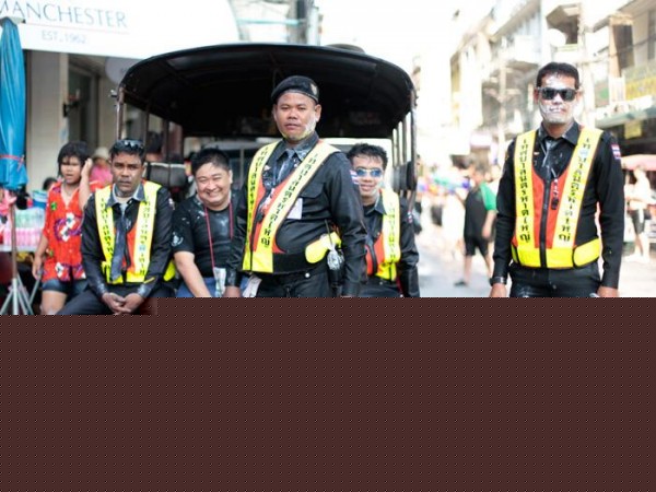 The police officers got their own share of water