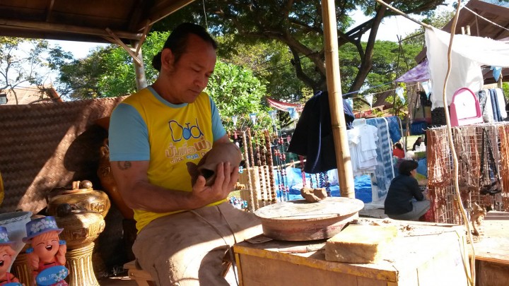 The making of the pottery 